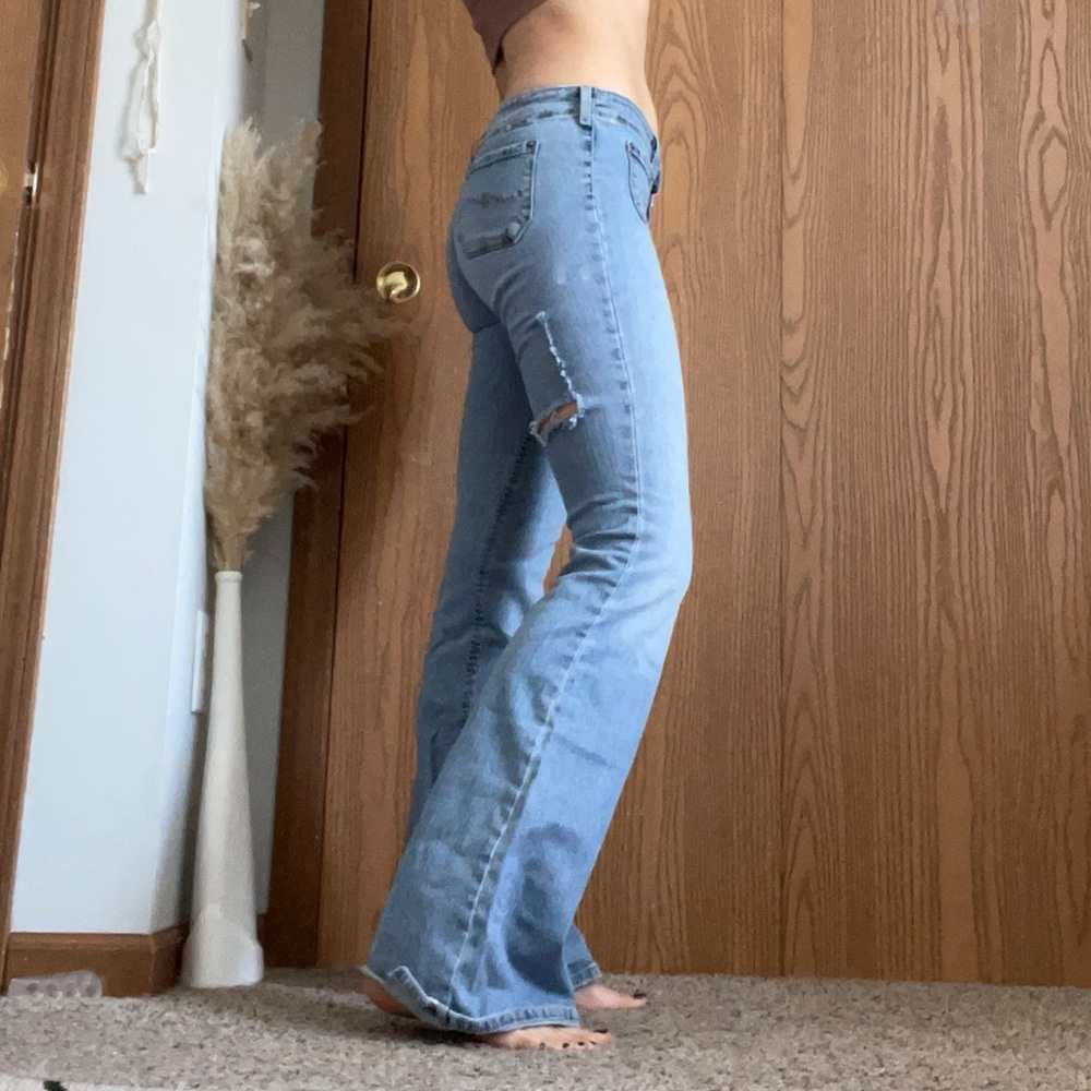 90’s Light Wash Super Low Rise Jeans